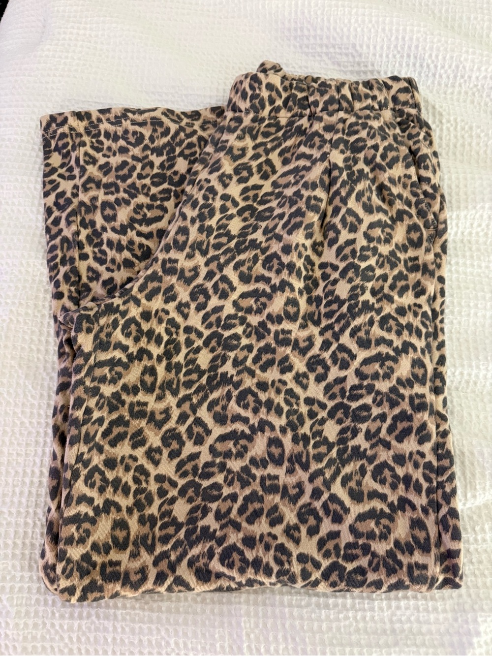 Aerie Leopard Print Wide Leg sweatpants